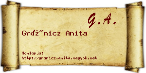 Gránicz Anita névjegykártya